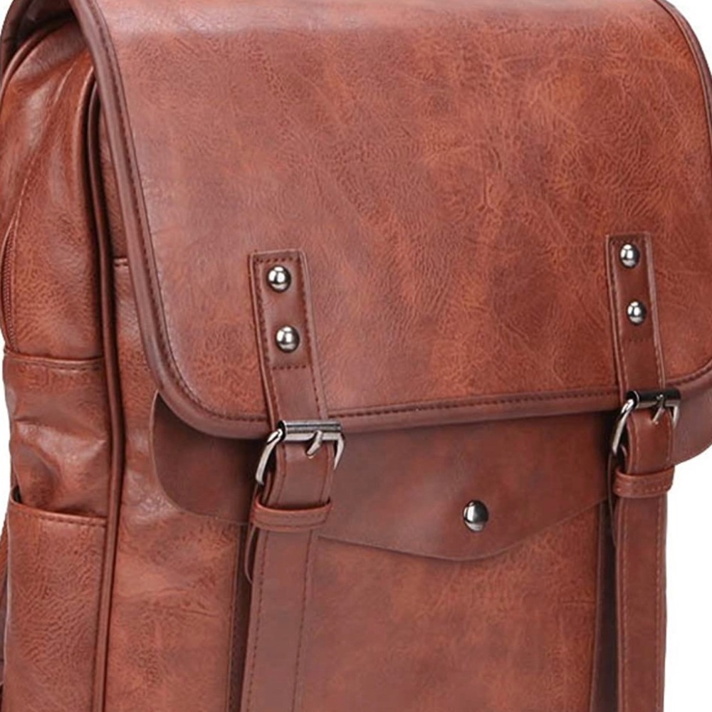 Vintage PU leather backpack